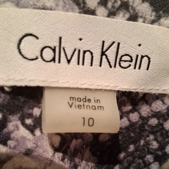 Calvin Klein Black and White Patterned Midi Dress - Picture 2 of 6